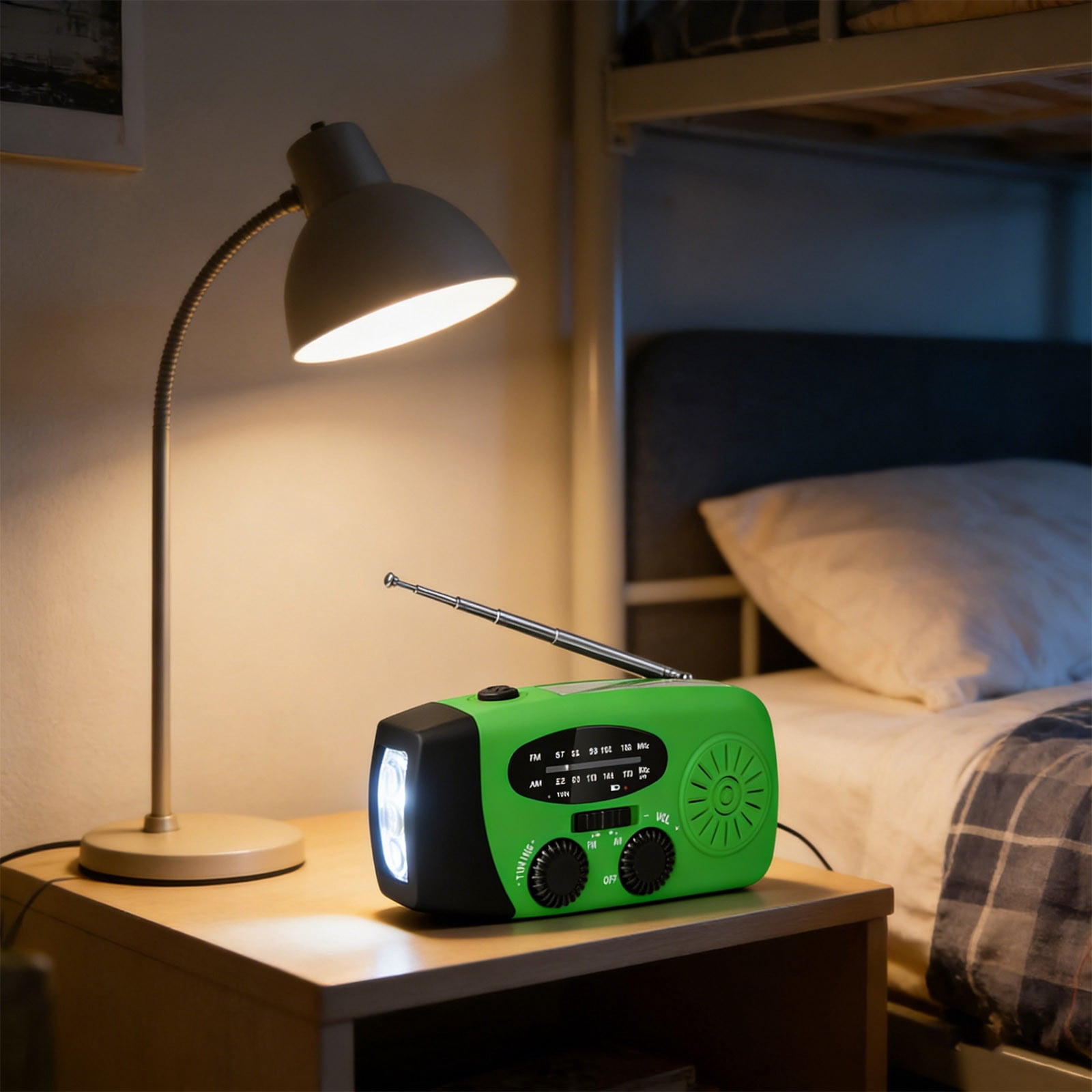 Emergency Solar Hand Crank Radio, 2000mAh Power Bank with Flashlight, Portable Waterproof Camping Survival Gear