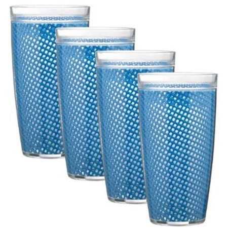 

Kraftware Corp 52714 Fishnet 14 oz. Purple Doublewall Drinkware Glass Set of 4