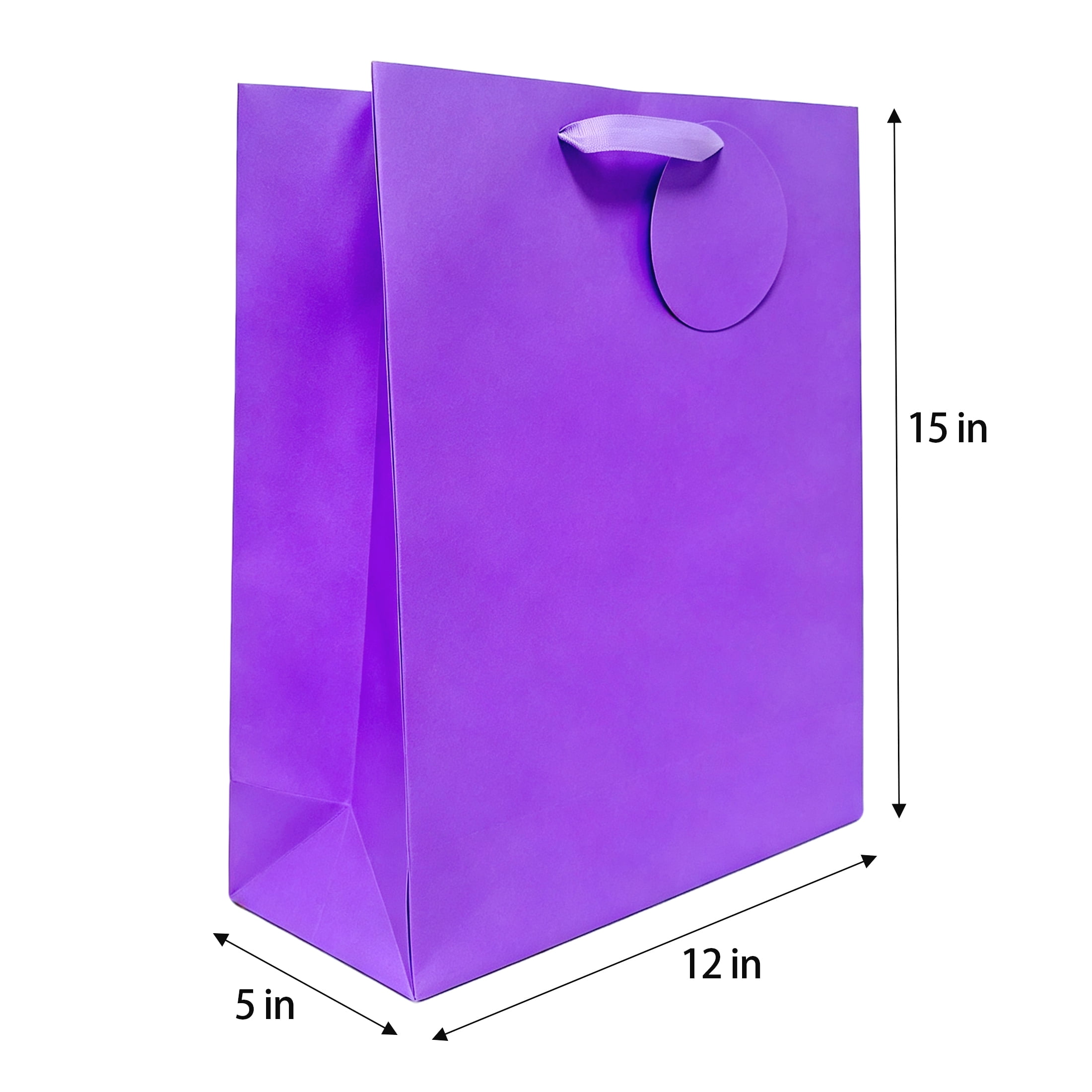 Extra Large Purple Paper Gift Bag, 12" x 5" x 15", by Way To Celebrate