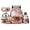 Pink Cherry Blossom Highland Cow Print, variant on Bulopur Pink Cherry Blossom Kids Backpack Set 4 Pcs Highland Cow Print Waterproof Kids School Bag with Lunch Box, Pencil Case and Water Bottle Cover for Animal Theme