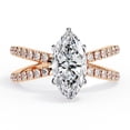 thumbnail image 2 of IGI Certified Lab Grown Diamond Engagement Ring | Center 12x6mm Marquise Cut Criss Cross Solitaire Halo Promise Rings For Women In 18k Solid Rose Gold | F-G, VS-SI Quality (1.85 Ctw) Ring Size9, 2 of 7