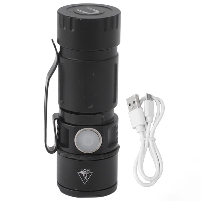 Linterna pequeña recargable por USB, 5 modos, 1000 lúmenes, impermeable, compacta, de bolsillo, EDC, para exteriores