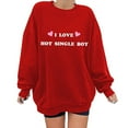 thumbnail image 1 of Gibobby Sudaderas con cremallera Moda de mujer Ocio Palabras de amor Amor Impresión Cuello redondo Manga larga Suelta Top Suéter sin sombrero 6 (Rojo, XXL), 1 of 4