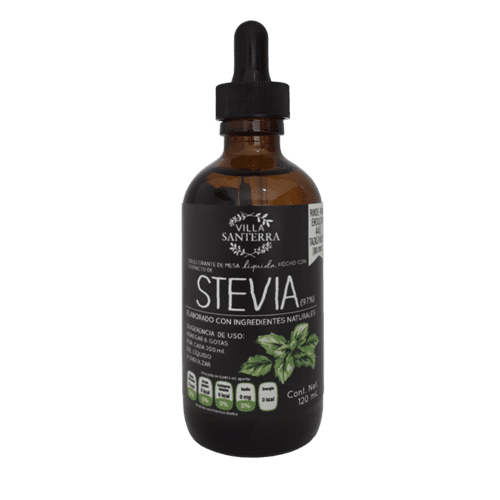 Stevia Líquida Natural súper concentrada Villa Santerra 120ml No amarga endulza 440 tazas