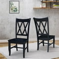 thumbnail image 2 of Double XX Solid Wood Dining Chairs - Set of 2 in Black, 2 of 10