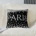 thumbnail image 2 of Eiffel Tower Reversible Throw Pillow Covers Paris Glitter (No Glitter No Sequin) Diamond Pillow Covers Home Decor for Kids Paris Decor Black Silver Square Cushion Covers Set of 2 18 x 18-Inch, 2 of 6