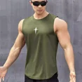 thumbnail image 2 of PanBiqintyy summer Sleeveless vest outdoor sport tank top running fitness undershirt quick drying round neck gym T-shirt men Breathable tops, 2 of 9