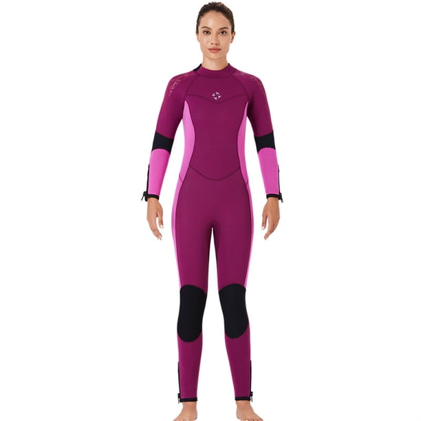 Traje de húmedo Traje de cuerpo completo para hombres y mujeres Agua de una pieza Actividades deportivas en agua fría para snorkeling Surfing Spearfishing mujer / vino rojo m Scienceny OD017131-33