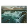 thumbnail image 1 of Waterfall Cutting Board, Majestic Iceland Waterfall Flowing down the River Northern Nature Photo, Decorative Tempered Glass Cutting and Serving Board, Small Size, Multicolor, by Ambesonne, 1 of 1