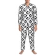 thumbnail image 3 of Hirioo Happy Soccer for Men's Pajama Sets 2 Piece Pjs Men's Long-Sleeved Pajama Set Button Down Sleepwear,S-XXL-Small, 3 of 7