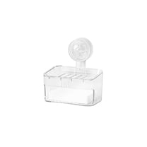 Bathroom Soap Box Holder Dual Layer Water Draining Rack with Suction Cups