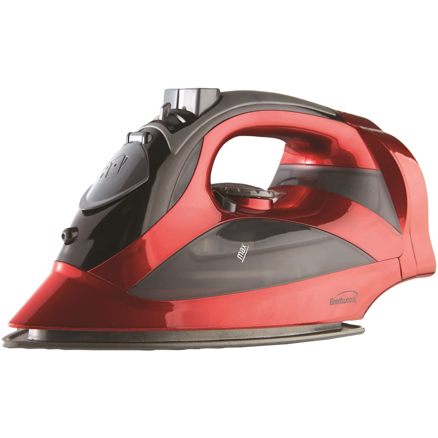 Brentwood 1,200-Watt Nonstick Steam Iron with Retractable Cord (Red), MPI-59RPT