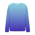 thumbnail image 2 of Women's Gradient Color Sweatshirts Crew Neck Oversized Tops Long Sleeve Casual Sweatshirt Quilted Fashion Outerwear (S, Blue), 2 of 5