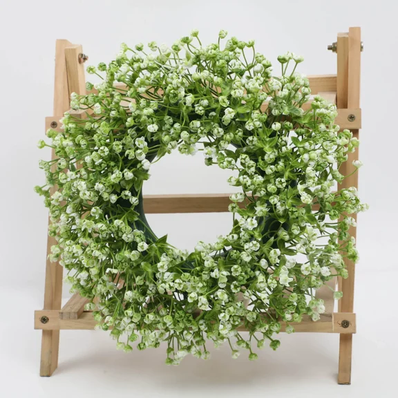 14 Inch Everyday Greenery Boxwood Wreath for Front Door, Soft Touch Green Mini Leaves Wreath for Indoor and Outdoor, Romantic Green Wreath for Wedding Decor
