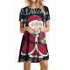 thumbnail image 4 of Vestido de fiesta con estampado de copos de nieve para mujer, ropa informal de manga corta con dibujos animados de Papá Noel, novedad de 2023, 4 of 5