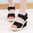 thumbnail image 4 of Anuirheih Women's Fashion Wedges Heel Sandals Shoes Thick Bottom Casual Sandals Sandals Women (Black), 4 of 5