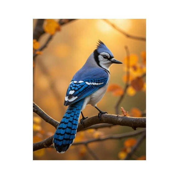 Paint by Numbers Kit for Adults, Autumn Blue Bird On Branch Paint by Numbers, Easy Paint by Numbers Kit for Adults Beginner, DIY Adult Paint by Number Kits on Canvas, 12x16in Home Decor