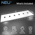 thumbnail image 2 of [5 Pack] NEU 6 Toggle Mid-Size Switch Cover Wall Plates, 6-Gang 12" x 4.75", Unbreakable Polycarbonate Thermoplastic, Glossy White, 2 of 5