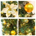 thumbnail image 3 of 6FT Christmas Garland with Lights, Christmas Mantel Garland Decoration with Ball Ornaments, Dry Lotus, 30 LED, for Indoor Outdoor Mantel Window Table Thanksgiving Winter Christmas Decor(Gold), 3 of 5