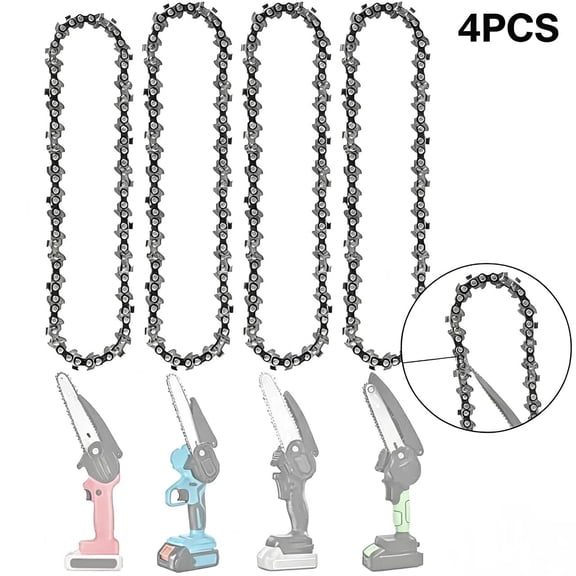 Vruelia 14 Inch Low Profile Chainsaw Chain, 52 Drive Links for Chicago, Greenworks,  Sun(4-Pack)