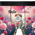 thumbnail image 4 of Hello Valentine’s Day Persian Flower Crown Romantic Pink Floral All Over Print Boxer Briefs Underwear for Men Dad Cat Lover Kitten Owner Gifts - 00031, 4 of 6