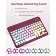 thumbnail image 5 of Magnetic Keyboard Mouse Combo Case with RGB Backlight Keypad & Stylus Slot for iPad 10.2" 7/8/9 Gen, Air 3, Pro 10.5",Dark Cherry, 5 of 9