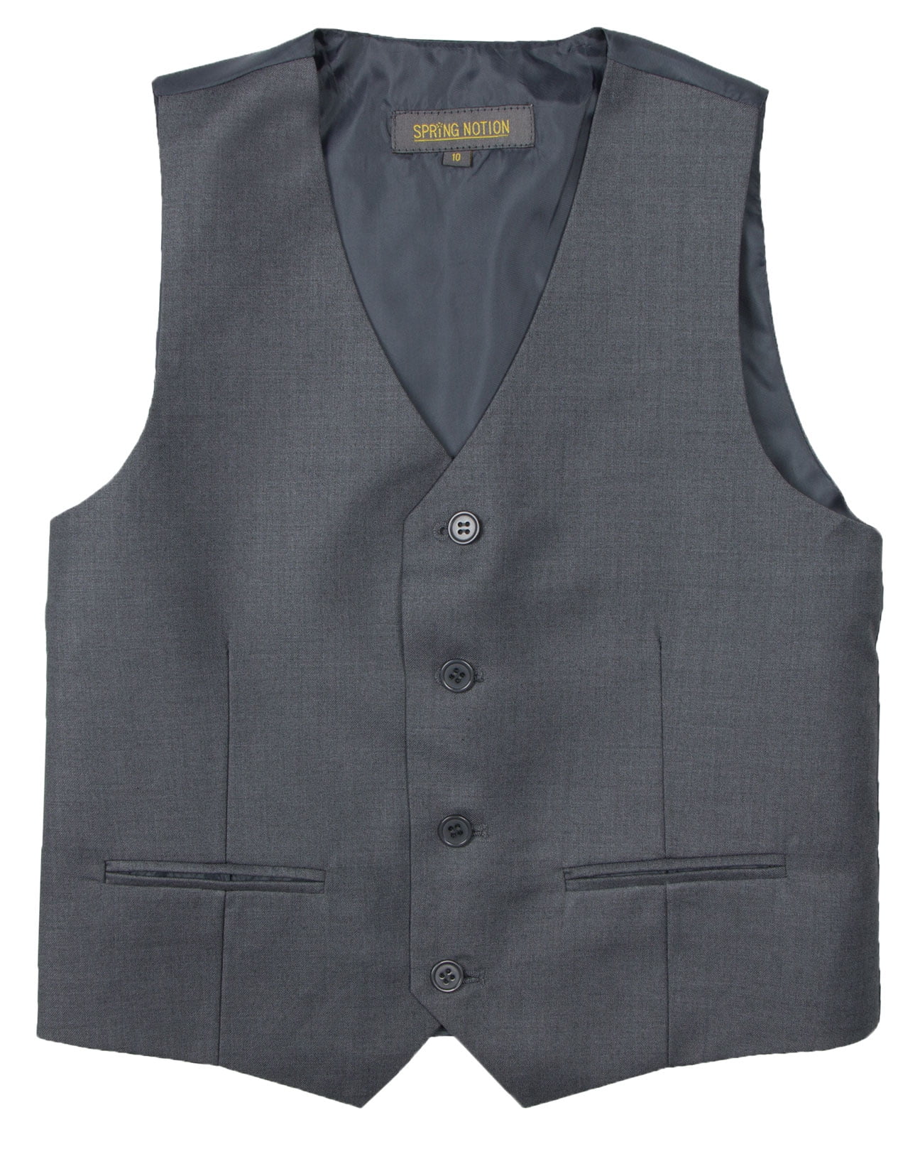 Spring Notion Big Boys' Two Button Suit Vest, Charcoal - Walmart.com