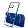 thumbnail image 3 of Luxury Plating Square Frame Silicone Transparent Case on For iPhone 11 12 13 14 15 Pro Max X XR XS Max 7 Plus Clear Back Cover, 3 of 5