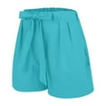 thumbnail image 5 of StSilkitty Summer Casual Womens Shorts Drawstring Elastic High Waist Wide Leg Shorts with Pockets Beach Vacation Shorts, 5 of 8