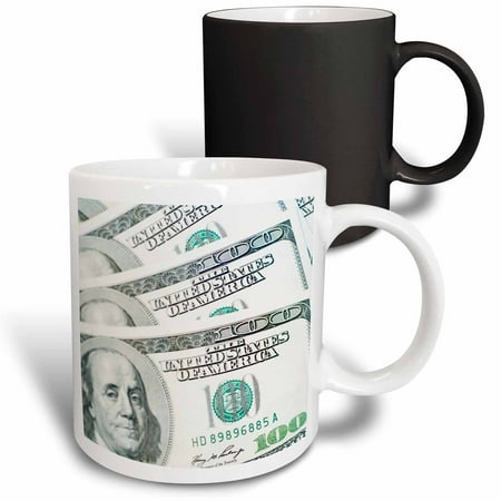 

3dRose US Money Currency $100 Bills-CO04 RTI0000 - Rob Tilley Magic Transforming Mug 11oz