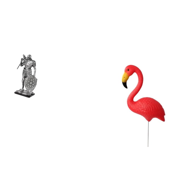 Figura de escritorio,Estatua de caballero,estatuilla,escultura,artesanía,decoración de escritorio,Estatua de estaca de jardín,Adorno de flamenco para jardín,patio,porche,Estatua de