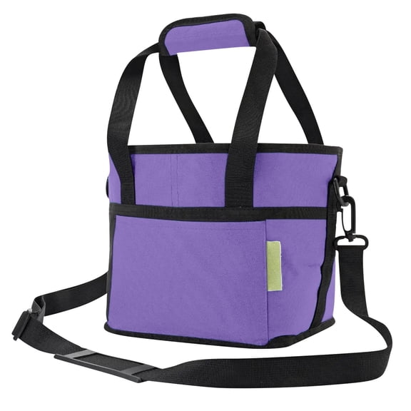 Reusable Drink Carrier with Handle Insulated 4 Cup Beverage Bag - No Spill Base Adjustable Dividers Shoulder Strap, Collapsible Portable Caddy for Delivery Car Travel Picnic Camping