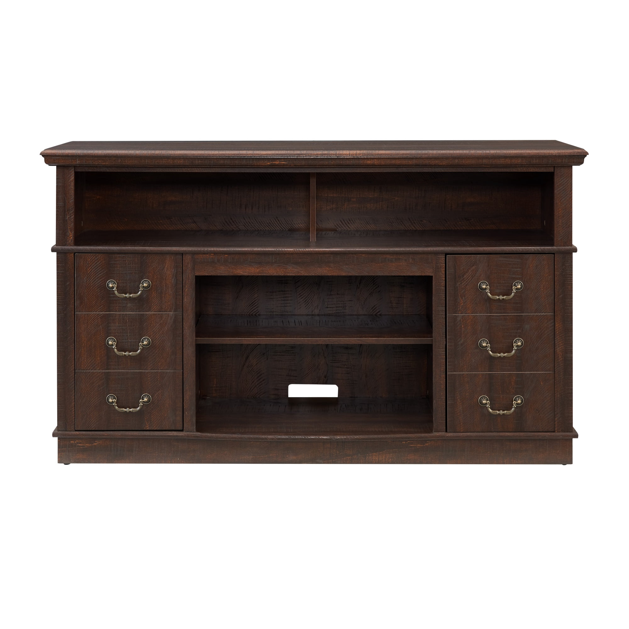 Retro TV Stand with Storage for TVs up to 65", Mid Century Modern TV Stand & Entertainment Center with Shelf, TV Stand for Media, TV Console Table for Living Room Espresso 60"W*15.75"D*34.25"H