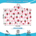 thumbnail image 2 of Strawberry Plants Fruit Heart Daisy Checkered Hooded Bath Towel，50"x30" for Ages 3 To 12 Kids, Quick Dry Lightweight Soft Microfiber Hood Beach Towel Cover Up for Kids, 2 of 7