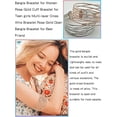 thumbnail image 4 of Women's Bangle Bracelet Rose Gold Cuff Bracelet for Teenage Girls Multilayer Cross Thread Bracelet Rose Gold Open Bangle Bracelet for Best Friend, 1pc, Rose Gold Color, 4 of 5