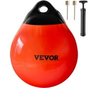 VEVOR Boat Buoy Balls, 15in Diameter Inflatable Heavy-Duty Marine-Grade Vinyl Marker Buoys, Round Boat Mooring Buoys, Anchoring, Rafting, Marking, Fishing, Orange