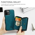 thumbnail image 6 of iPhone 12 Wallet Case, iPhone 12 Pro Cover, Allytech Premium PU Leather Kickstand Durable Drop Proof Protective Magnetic Detachable Zipper Handbag Case Fit for iPhone 12 Pro/ iPhone 12 6.1", Blue, 6 of 7