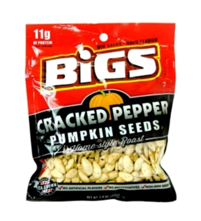 Bigs Pumpkin Seeds Cracked Pepper Bag 12/5Oz, 12 count