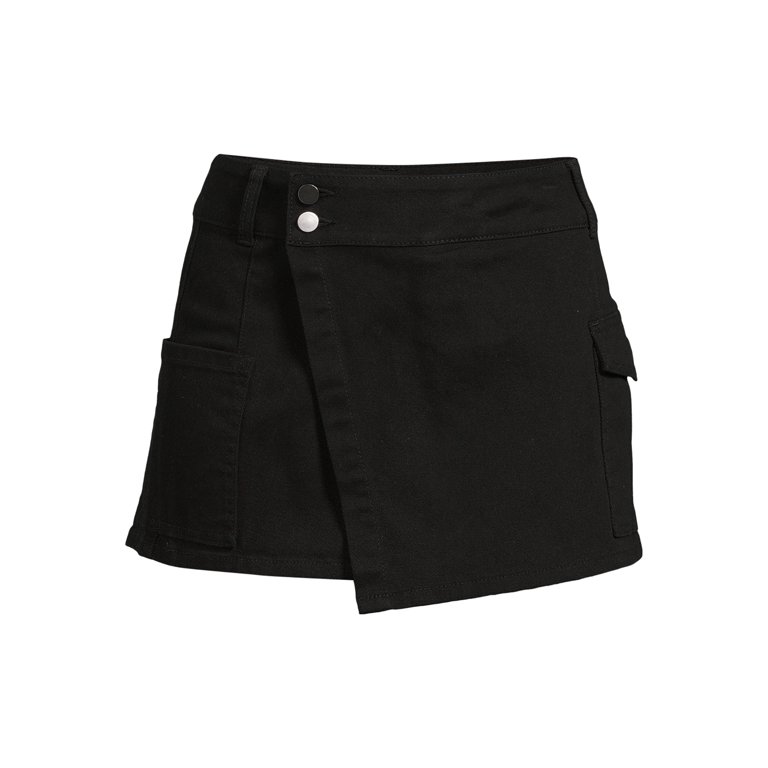 【NONCODE】Rable Cargo Wrap Mini Skirt No Boundaries Juniors Cargo Wrap Skort - Walmart.com