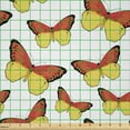 thumbnail image 2 of Ambesonne Orange Pattern Fabric by the Yard Microfiber, Bicolour Butterfly, 5 Yards, White Scarlet Mustard, 2 of 2