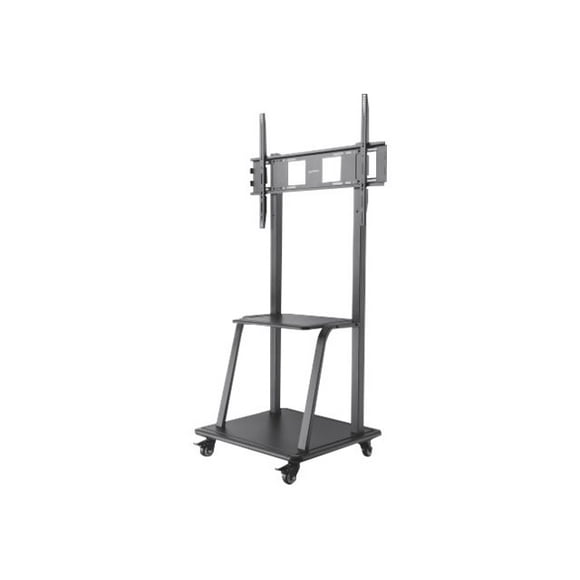 Manhattan TV & Monitor Mount, Trolley Stand, 1 screen, Screen Sizes: 37-100", Black, VESA 200x200 to 800x600mm, Max 150kg, LFD, Lifetime Warranty - Cart - for TV / AV System - black - screen size: 37"-100"
