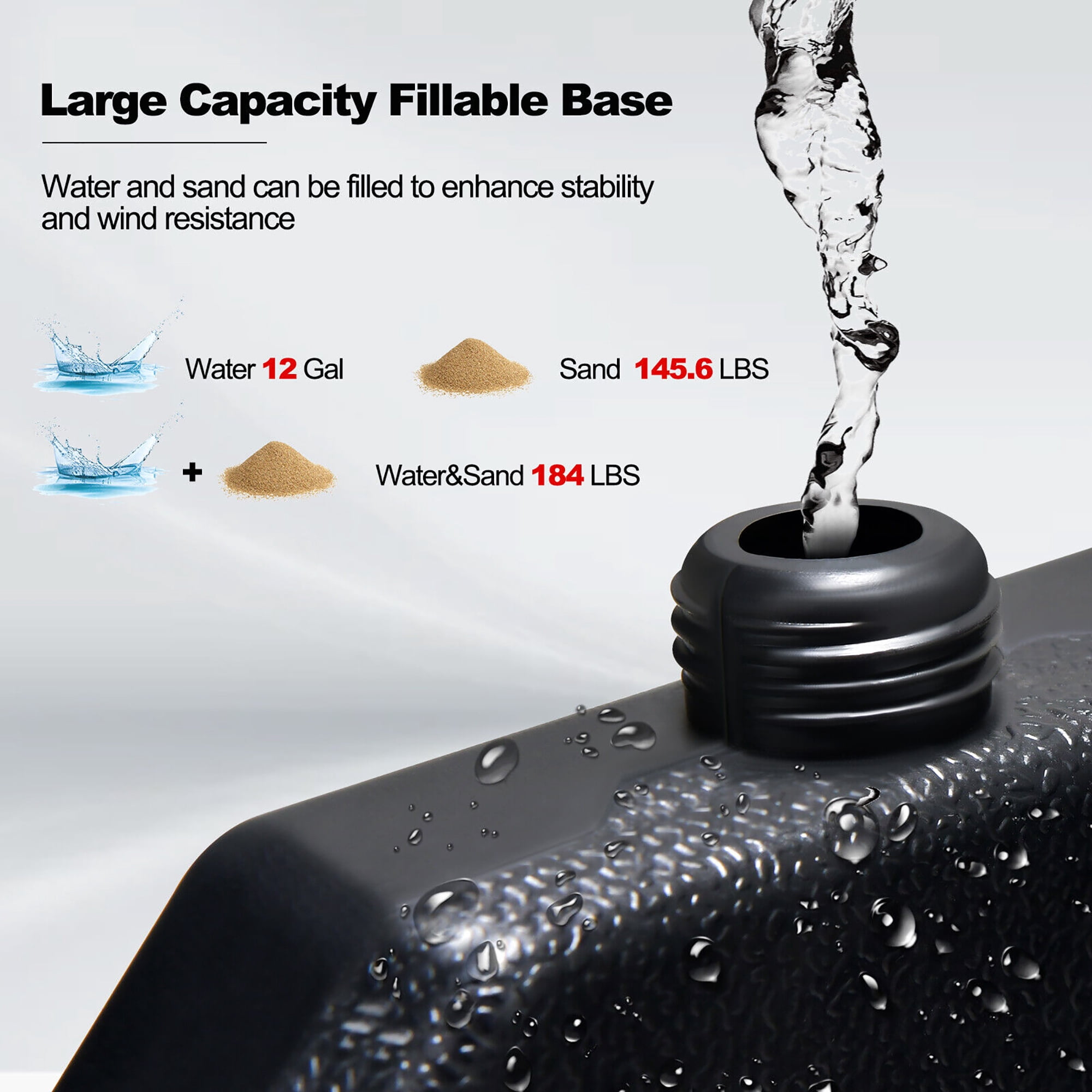 Gymax Patio 4PCS 185lbs Heavy Duty Cantilever Offset Umbrella Base Stand Water Outdoor