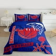 thumbnail image 3 of Feelyou Eat Basketball Sleep Bedding Comforter Set for Boys, Blue Red Abstract Twin Comforter Sets, Modern Sports Theme Reversible Bedding Set, Microfiber Bedroom Decor, 2-Piece, 3 of 9