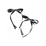 No Boundaries Ribbon Bow Hair Clips, 2-Pack, Black, Womens