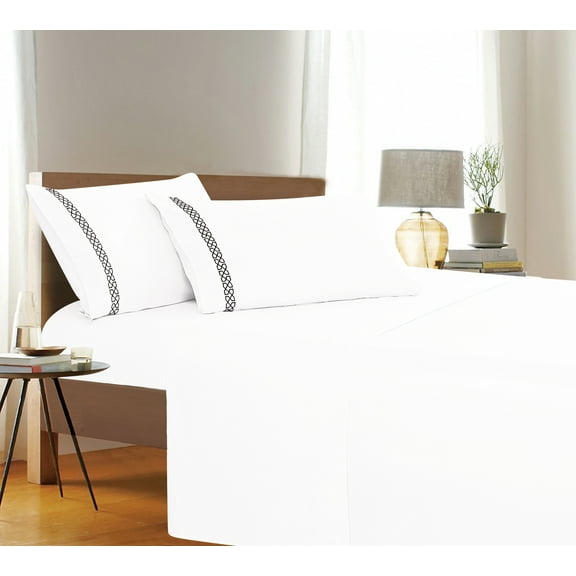 Elegant Comfort Holiday Gift 4 PC Sheet set Bedding Set Full White