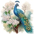 thumbnail image 1 of Pintura de diamante 5D parcial con forma especial, taladro, flor, árbol, pavo real, arte, 30x30cm, 1 of 9