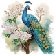 thumbnail image 1 of (KH056) Resina Diamante Con Forma Especial Serie Pavo Real Y Flores Diamante Parcial 30*30cm, 1 of 9