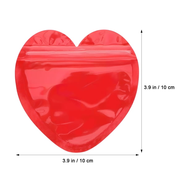 KALLORY 100Pcs Heart Design Resealable Clear Plastic Bags for Small Business Packaging