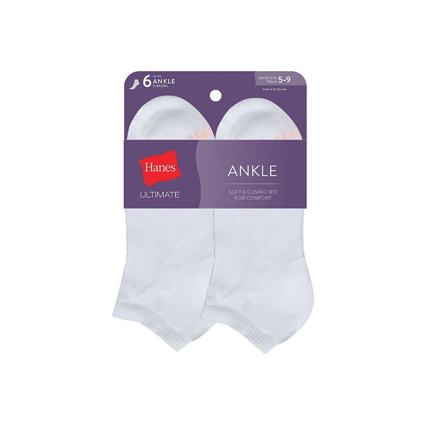 Hanes Women's Ultimate Ankle Socks 6Pack, Style UC126