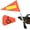 Orange Disability Sign, variant on Golf Cart Flag 8.6 x 11.8 Inches Orange Safety Flag with Reflective Strips and PVC Flagpole